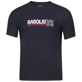 Babolat Men's Vintage Crew Neck Tennis Tee (Black Heather)