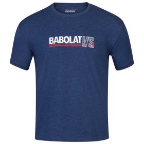 Babolat Men's Vintage Crew Neck Tennis Tee (Estate Blue/Heather)