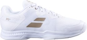 Babolat Women's SFX3 All Court Wimbledon Tennis Shoes (White/Gold)