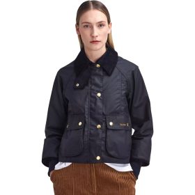 Barbour Cropped Beadnell Wax Jacket - Women's Black/Classic, US 10/UK 14