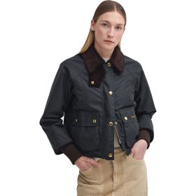 Barbour Cropped Beadnell Wax Jacket - Women's Sage/Ancient, US 12/UK 16