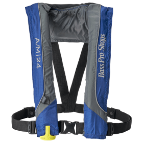 Bass Pro Shops AM24 Auto/Manual Inflatable Life Vest - Blue/Grey