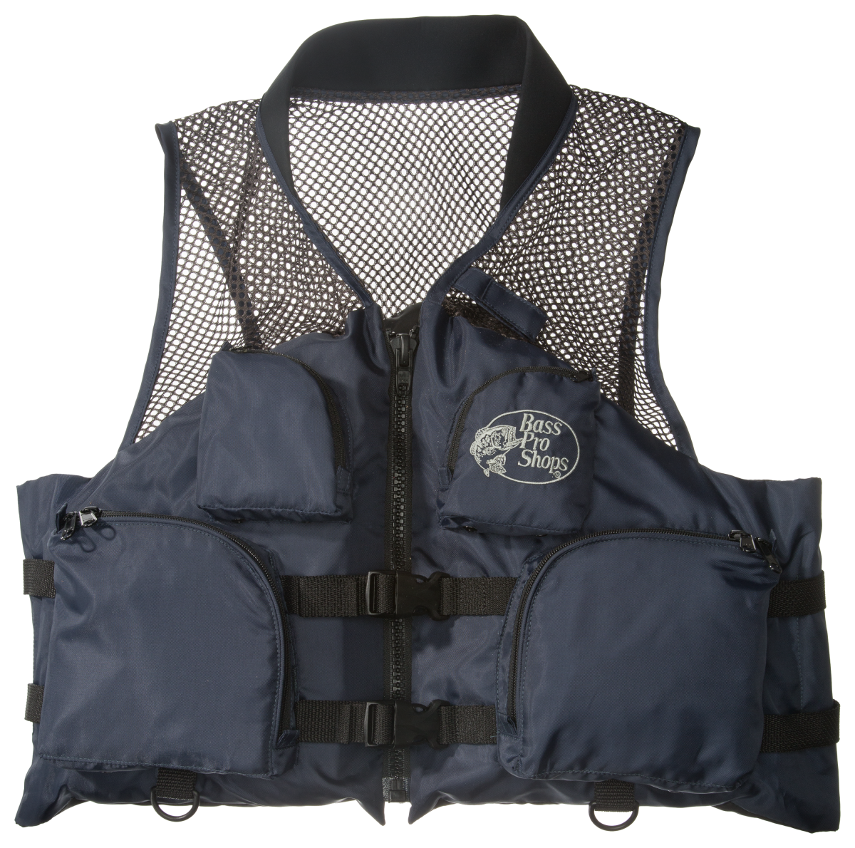 Bass Pro Shops Deluxe Mesh Fishing Life Vest for Adults - Navy - 3XL