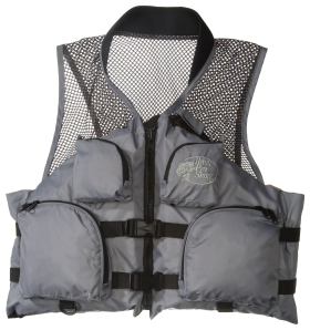 Bass Pro Shops Deluxe Mesh Fishing Life Vest for Adults - Silver Grey - 3XL