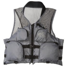 Bass Pro Shops Deluxe Mesh Fishing Life Vest for Adults - Silver Grey - L