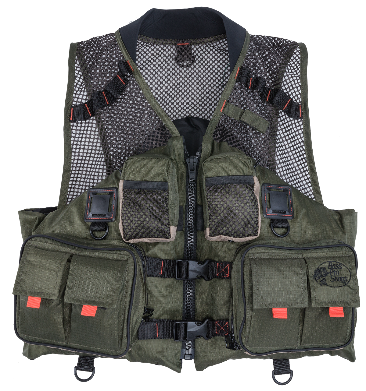 Bass Pro Shops Tournament Fishing Mesh Life Jacket - Green - 4XL