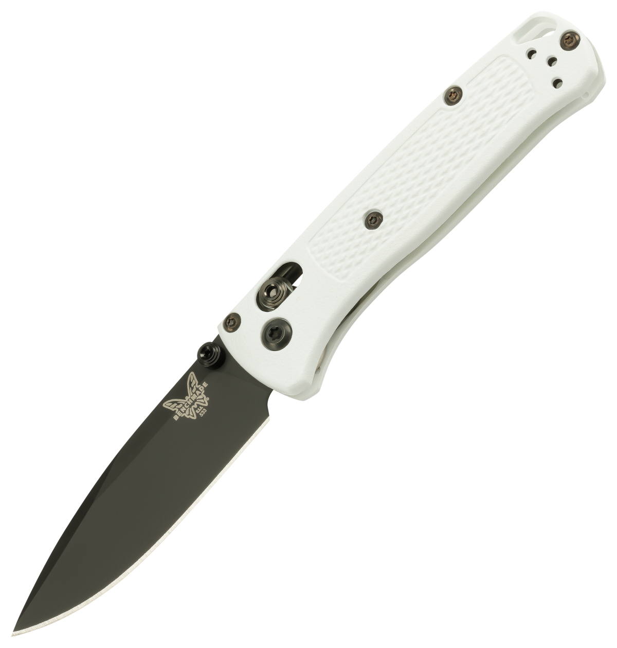 Benchmade Mini Bugout Carbon-Coated Drop-Point Folding Knife with Grivory Handle