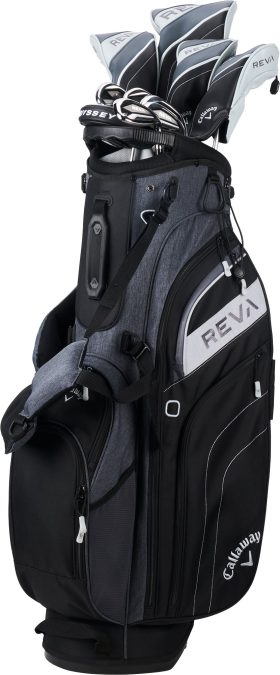 Callaway Womens REVA 11-Piece Stand Bag Complete Golf Package Set 2025 - BLACK - RIGHT - STANDARD