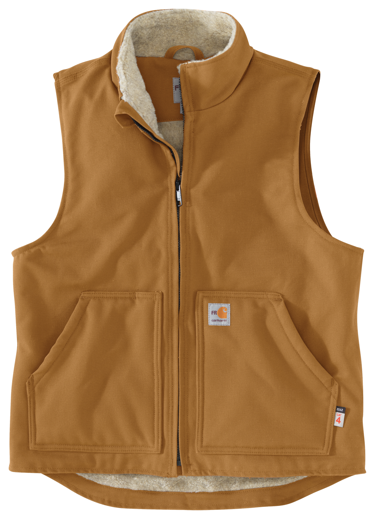 Carhartt Flame-Resistant Sherpa Lined Duck Vest for Men - Carhartt Brown - L