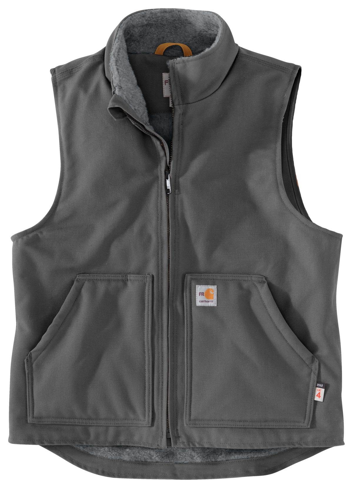 Carhartt Flame-Resistant Sherpa Lined Duck Vest for Men - Gravel - 2XL