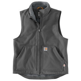 Carhartt Flame-Resistant Sherpa Lined Duck Vest for Men - Gravel - M