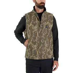 Carhartt Rugged Flex Duck Loose Sherpa Camo Mock-Neck Vest - Men's Mossy Oak Bottomland Camo, L