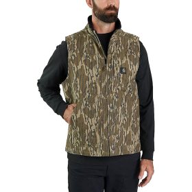 Carhartt Rugged Flex Duck Loose Sherpa Camo Mock-Neck Vest - Men's Mossy Oak Bottomland Camo, S