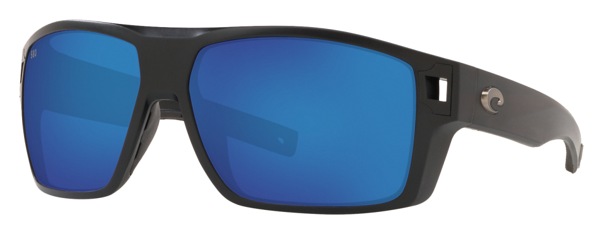 Costa Del Mar Diego 580G Glass Polarized Sunglasses - Matte Black/Blue Mirror - Large