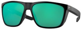 Costa Del Mar Ferg XL 580G Polarized Sunglasses, Men's, Matte Black/Green Mirror