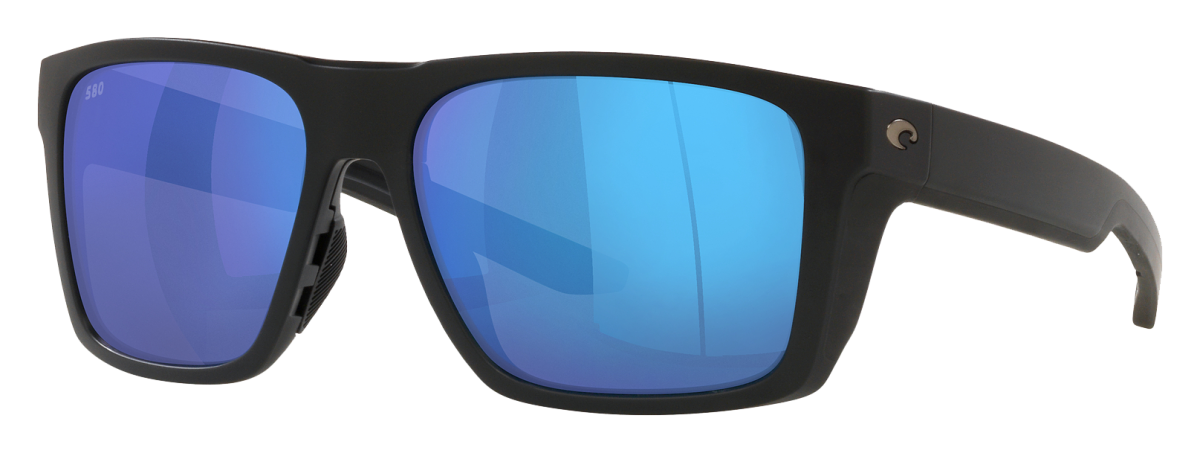 Costa Del Mar Lido 580G Glass Polarized Sunglasses - Matte Black/Blue Mirror - Large