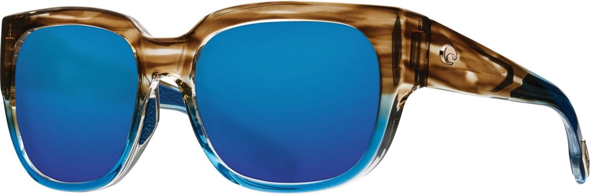 Costa Del Mar Women's Waterwoman 580G Polarized Sunglasses, Shiny Wahoo/Blue Mirror