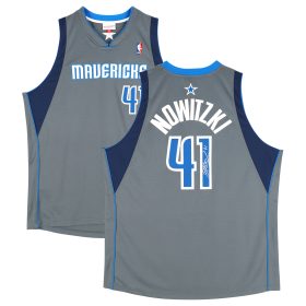 Dirk Nowitzki Dallas Mavericks Autographed Mitchell & Ness Alternate Grey 2003 Swingman Jersey