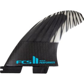 FCS Performer PC Carbon Thruster Surfboard Fins Teal, L