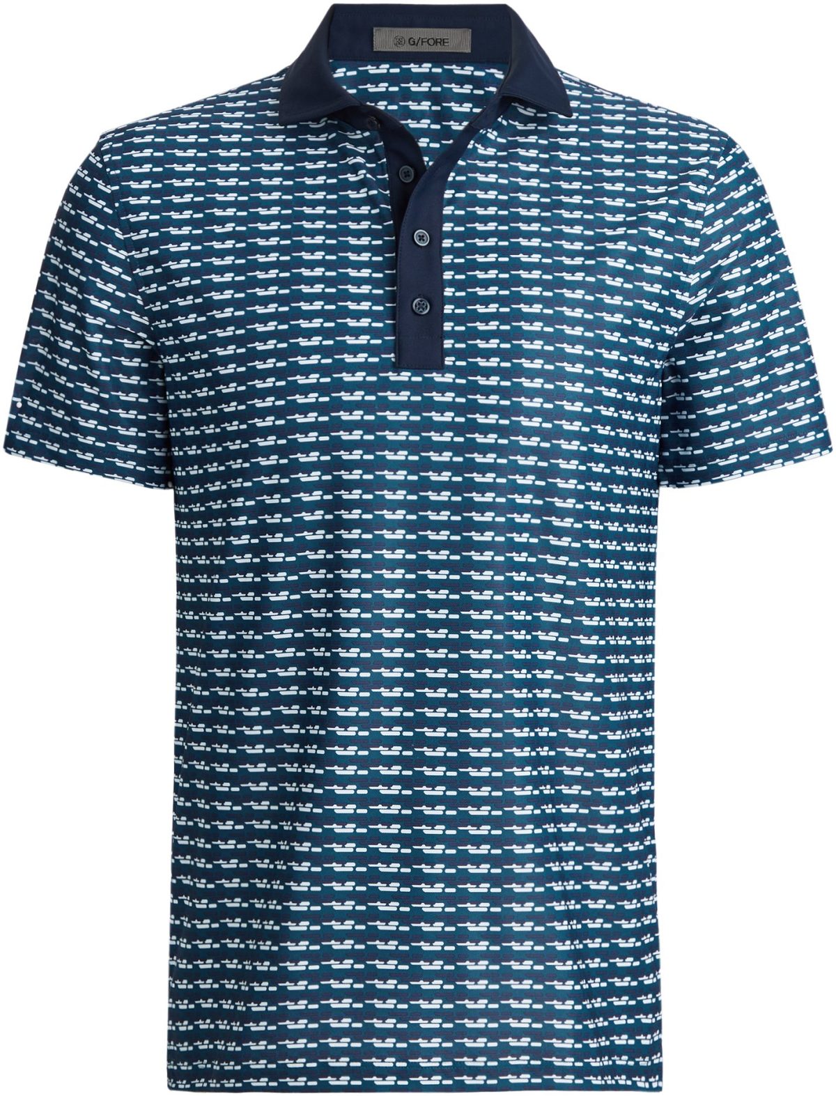 G/FORE Brick Stripe Tech Pique Men's Golf Polo - Blue, Size: Medium