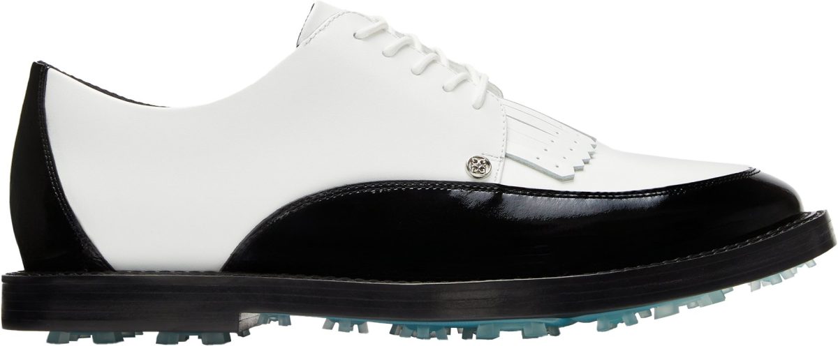 G/FORE Gallivanter Smooth Leather Kiltie Derby Golf Shoes - Snow/Onyx - 7 - MEDIUM