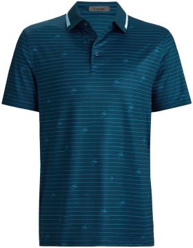 G/FORE Script Stripe Tech Jersey Men's Golf Polo - Blue, Size: Medium