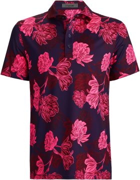 G/FORE Stamped Floral Tech Jersey Men's Golf Polo - Multicolor, Size: Large