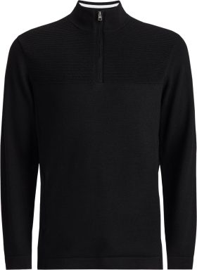 G/FORE Wind Breaker Merino Wool Quarter Zip Men's Golf Pullover - Black, Size: Large