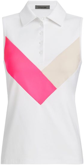 G/FORE Womens Multi V Tech Jersey Sleeveless Golf Polo 2024 - Pink, Size: Small