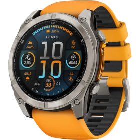 Garmin fenix 8 AMOLED Sapphire Sport Watch Titanium (Spark Orange, 47mm