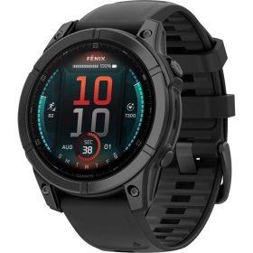 Garmin fenix E AMOLED Sport Watch Slate Gray Steel (Black Silicone Band), 47mm