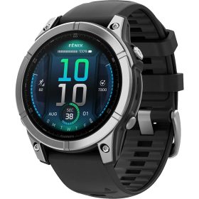 Garmin fenix E AMOLED Sport Watch Stainless Steel (Black Silicone Band), 47mm