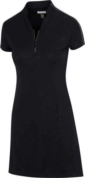 Greg Norman Womens ML75 Aurora Cap-Sleeve Golf Dress - Black, Size: X-Small