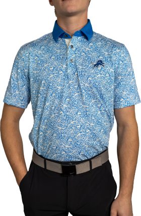 Greyson x Detroit Lions Den of Pride Men's Golf Polo - White, Size: Medium