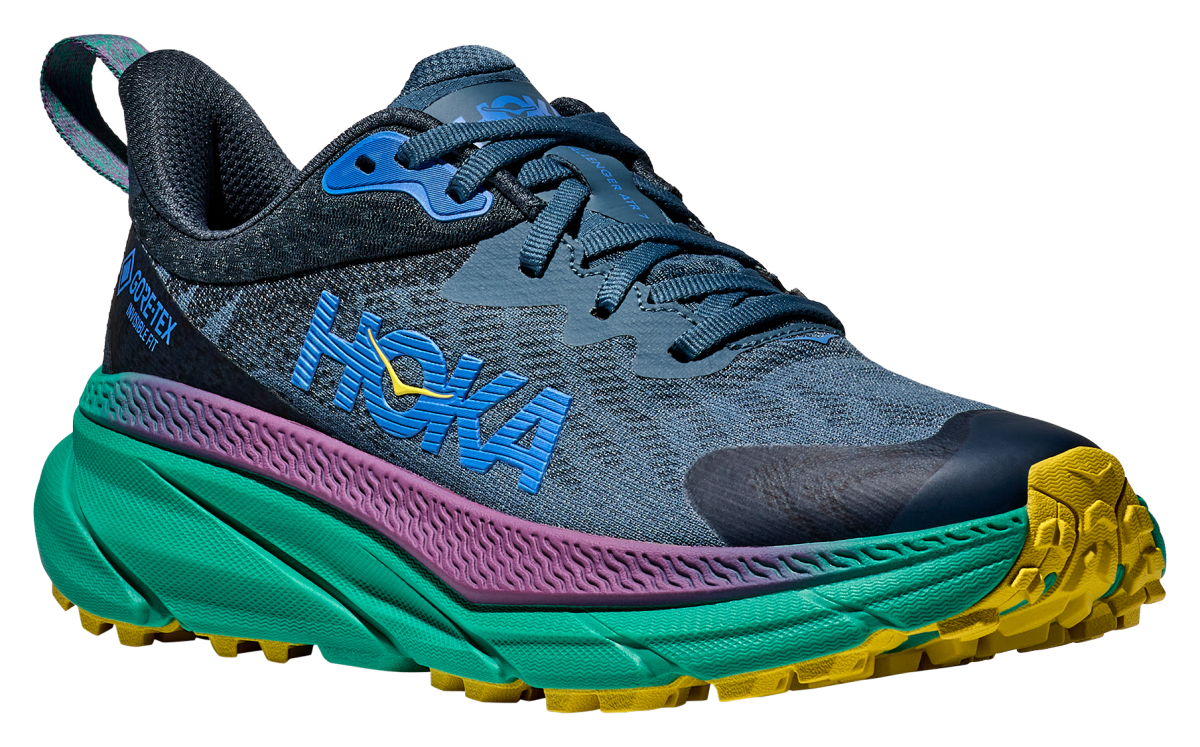 Hoka Challenger 7 GTX Waterproof Trail Running Shoes for Ladies - Real Teal/Tech Green - 6M