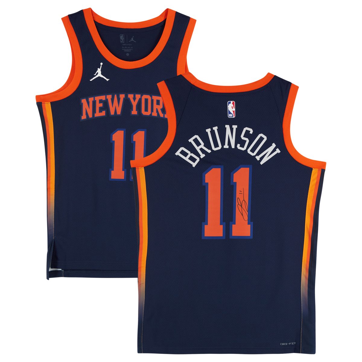 Jalen Brunson New York Knicks Autographed Nike Swingman Navy Statement Jersey