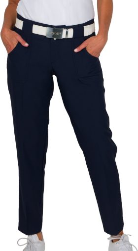 JoFit Womens Belted Cropped Golf Pant - Blue, Size: 12