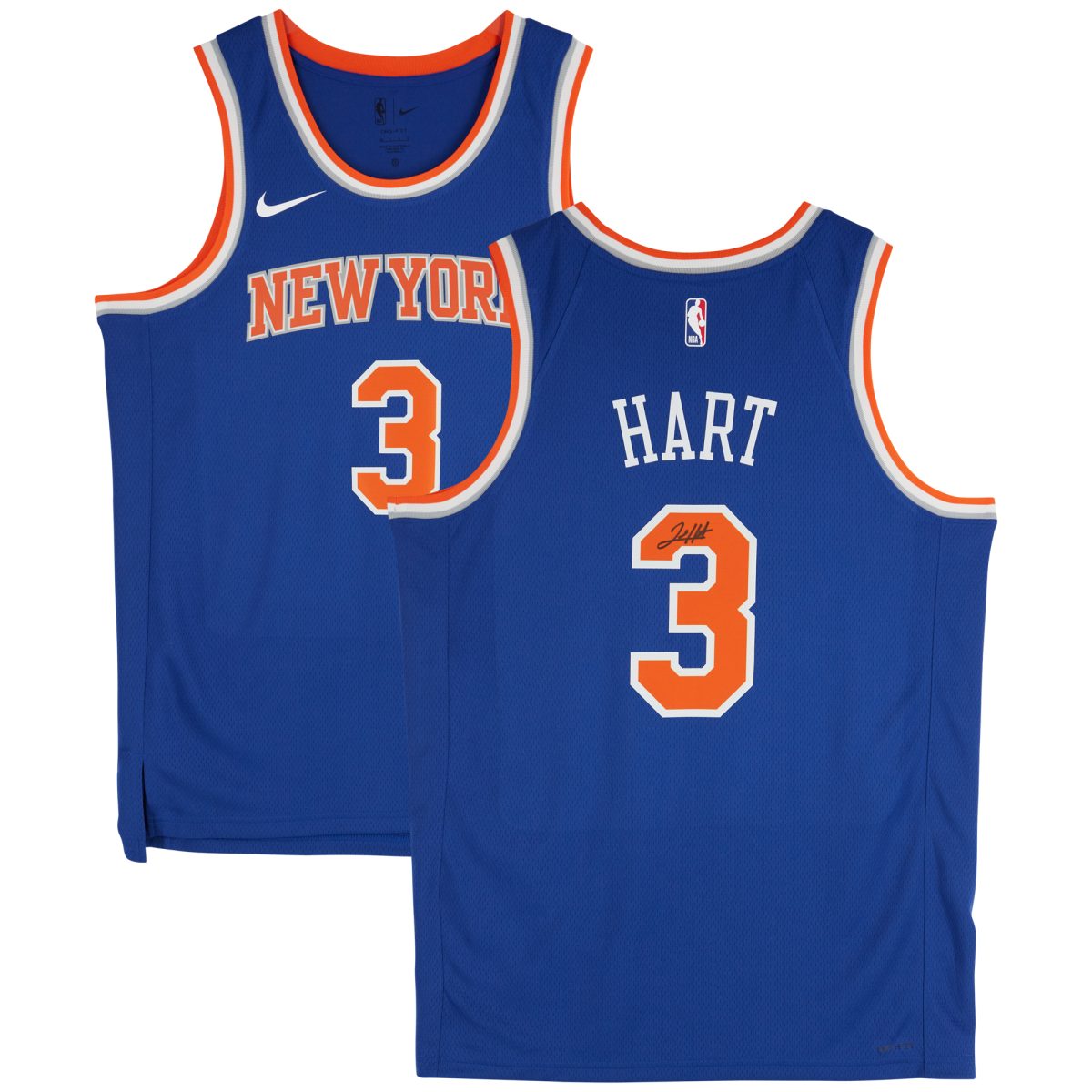 Josh Hart New York Knicks Autographed Blue Nike 2022-23 Icon Edition Swingman Jersey