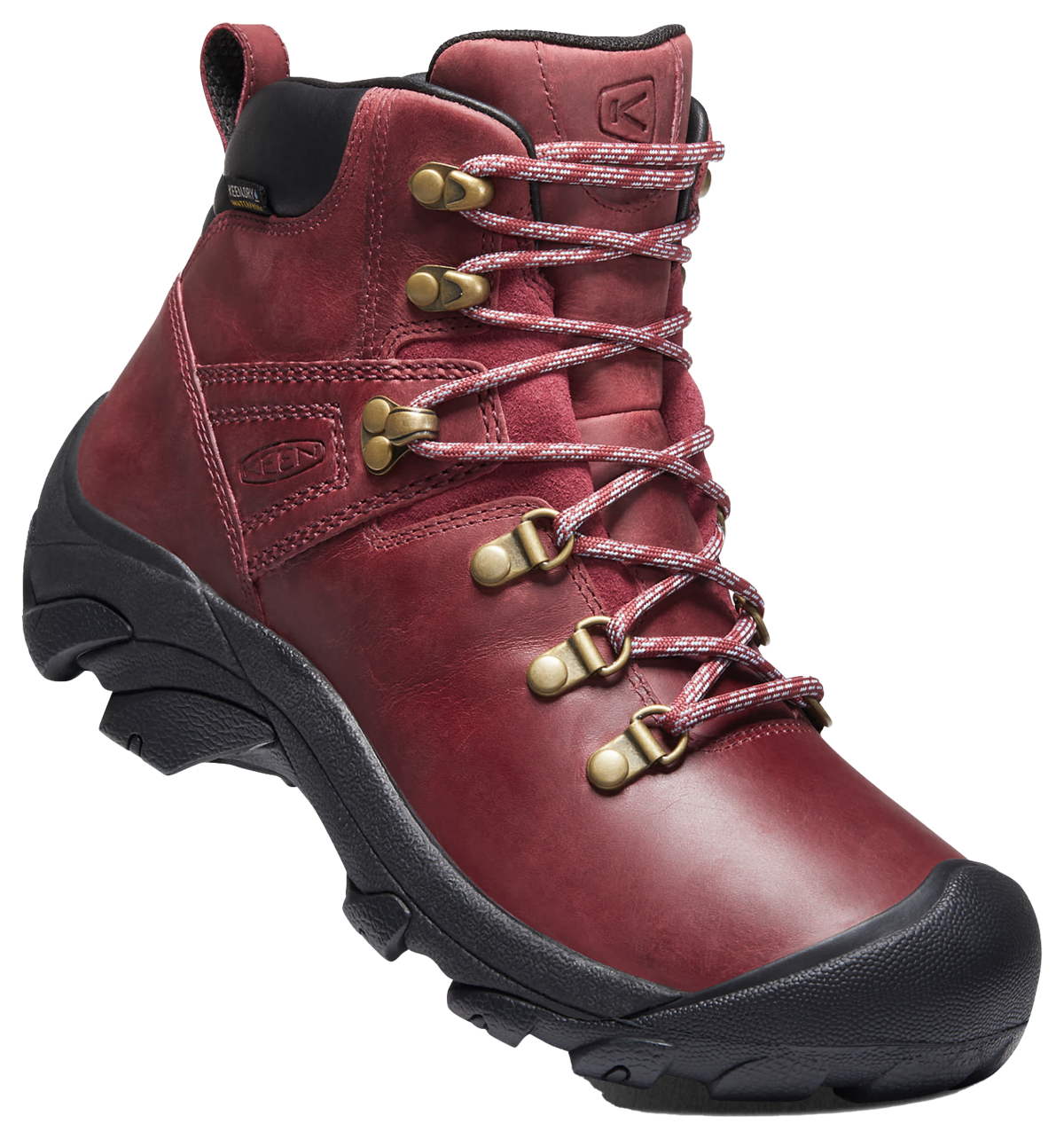 KEEN Pyrenees Waterproof Hiking Boots for Ladies - Tibetan Red/Black - 8.5M