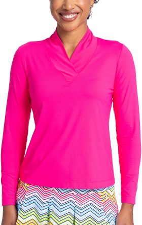 KINONA Womens Lovely Layer Long Sleeve Golf Top - Pink, Size: X-Small