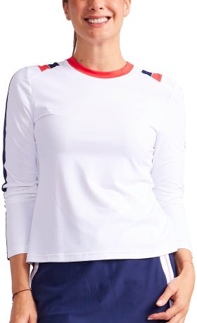 KINONA Womens Morning Dew Crew Long Sleeve Golf Top - White, Size: Small