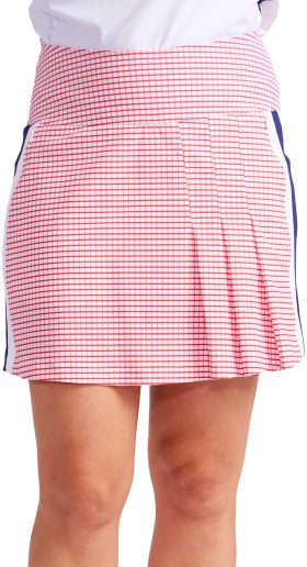 KINONA Womens Party Pleat 16 Inch Golf Skort - Red, Size: X-Small