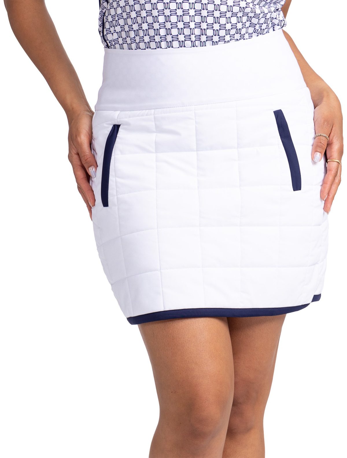 KINONA Womens Quilted And Cozy Golf Skort - White, Size: X-Large