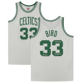 Kevin McHale Larry Bird Robert Parish Boston Celtics Autographed Mitchell & Ness Swingman Jersey