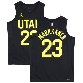 Lauri Markkanen Utah Jazz Autographed Nike Black Statement Swingman Jersey