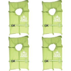 Liquid Force Boaters Safety CGA Life Vest - 4-Pack High Vis. Green, One Size