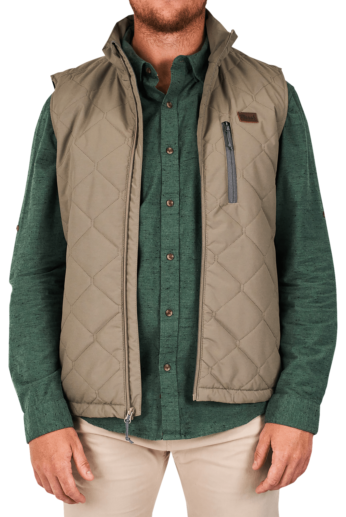 Marsh Wear Barnwell Puff Vest for Men - Rock - M