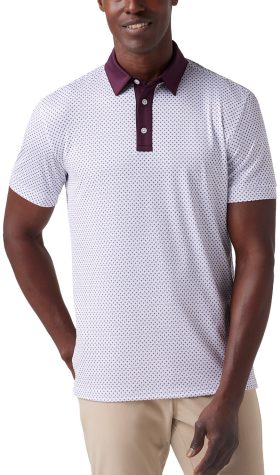 Mizzen+Main Versa Men's Golf Polo - White Geo - White, Size: Medium - Classic