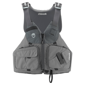 NRS Chinook Zippered Fishing Life Jacket - Silver - L/XL