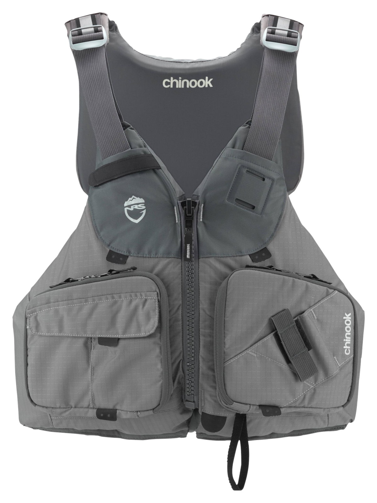 NRS Chinook Zippered Fishing Life Jacket - Silver - XXL